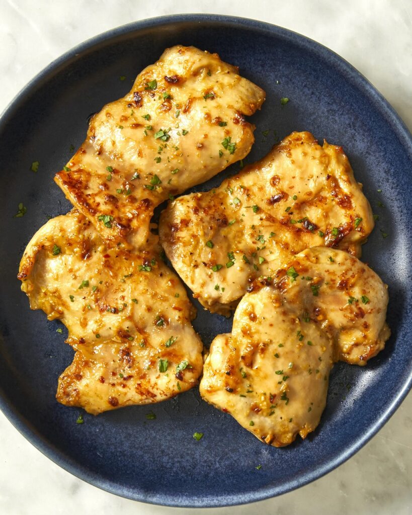 How long should chicken thighs be cooked?