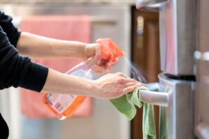 What should you use to clean the chiller in your store