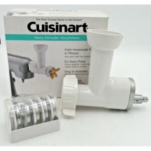 Fresh homemade pasta being made with Cuisinart PE-50 extruder.