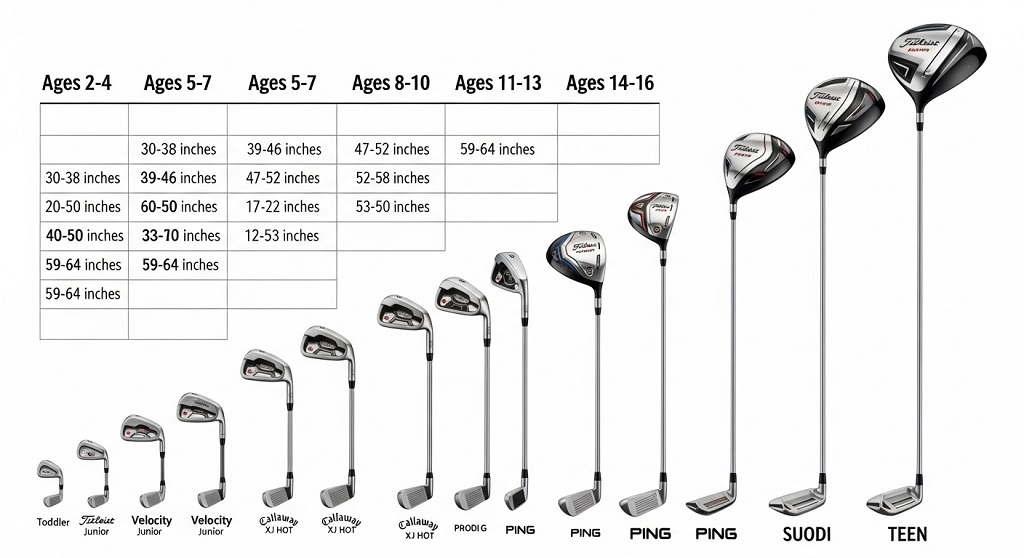Parent measuring child's wrist-to-floor distance for proper junior golf club sizing with tape measure