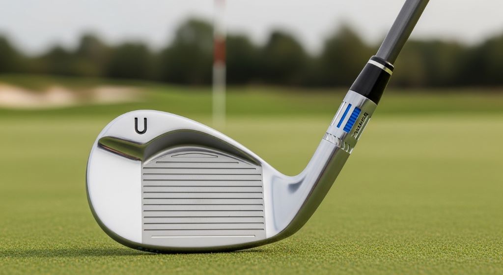 Beginner-friendly cavity-back golf wedge with wide sole for forgiveness on short game shots