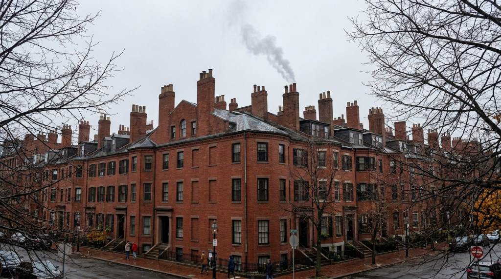 Boston residential chimney exposed to cold weather conditions