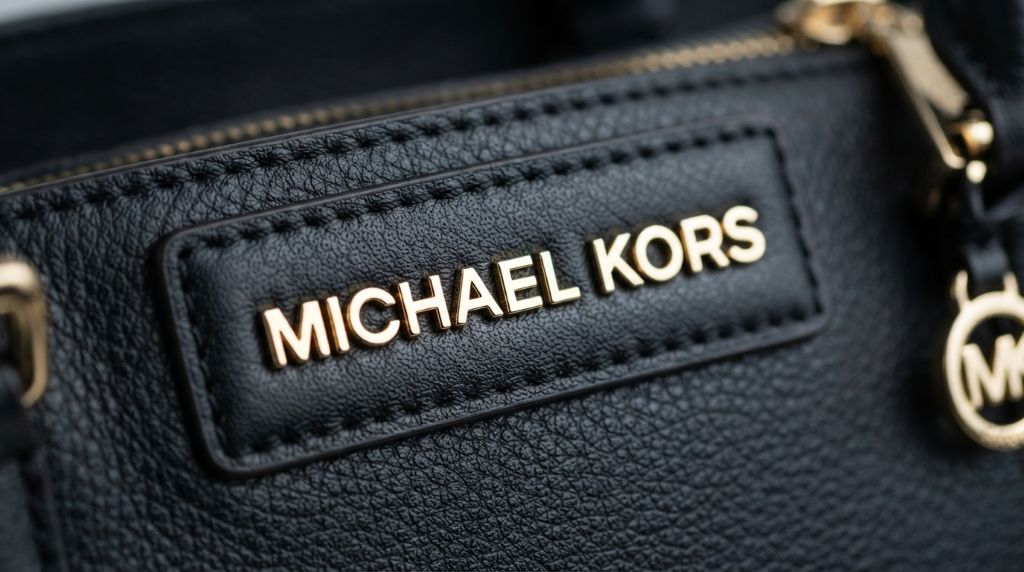 Inspecting Michael Kors logo and hardware details