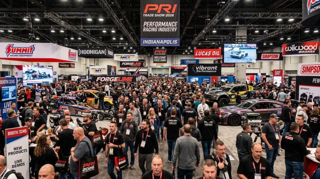 Crowded PRI Trade Show floor at the Indiana Convention Center in Indianapolis 2026