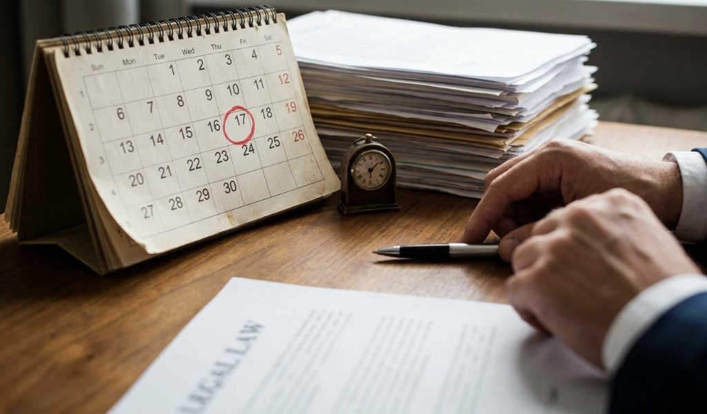 Lawyer reviewing filing deadlines with an injured client