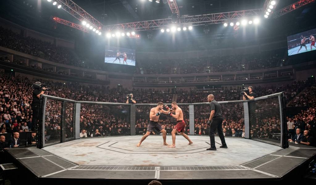 UFC 335 main event fighters facing off before their scheduled bout