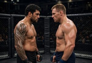 Alex Pereira and Sergei Pavlovich face off ahead of their UFC 335 heavyweight co-main event