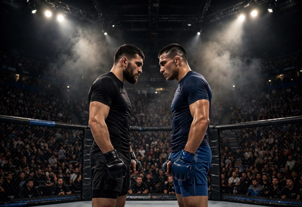 Charles Oliveira and Diego Lopes face off before their UFC 335 main event