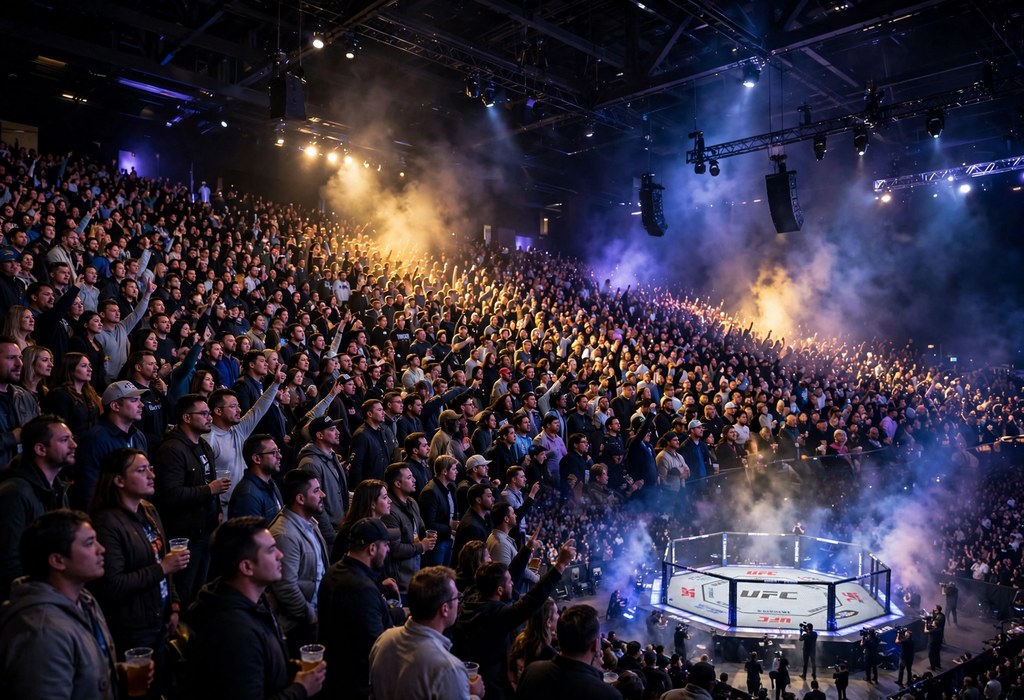 T-Mobile Arena crowd during the UFC 335 main card in Las Vegas